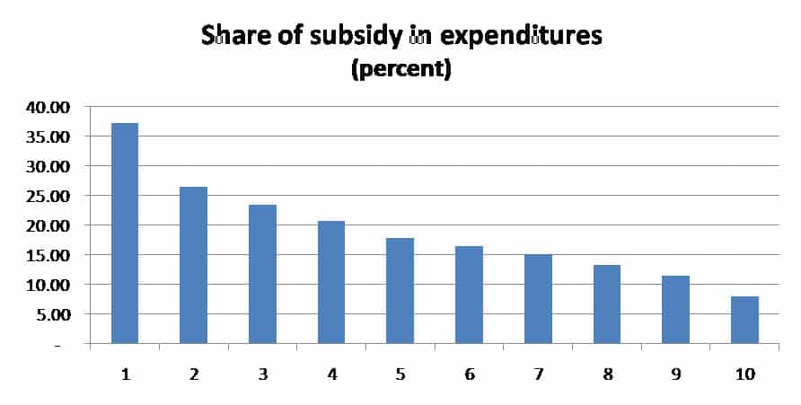 Share of Subsidy in Expenditures