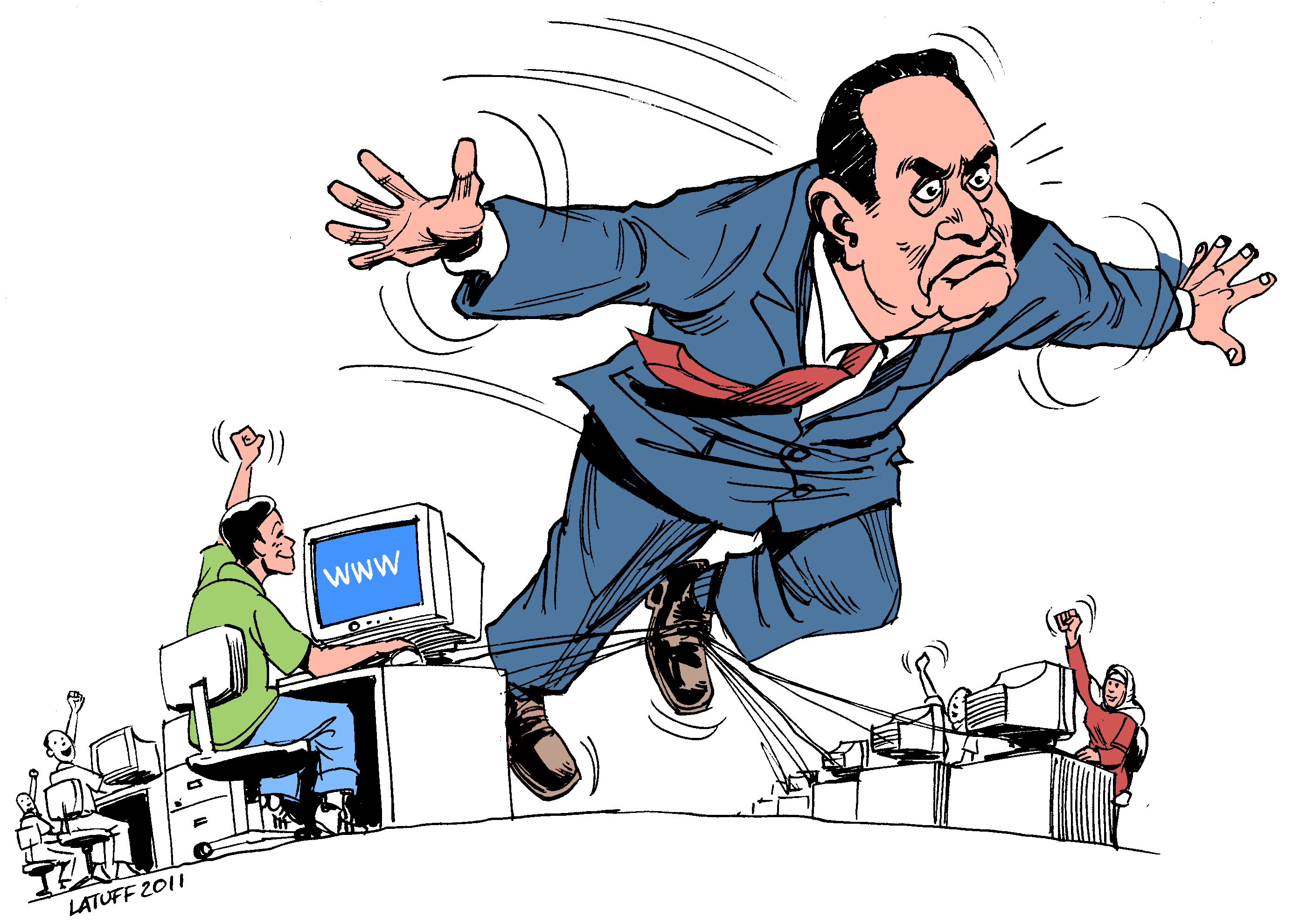 Mubarak Gets Tripped Up by the Internet