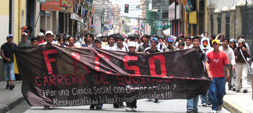 Protest Against Right Wing Strike in Cochabamba, Photo by Ben Dangl