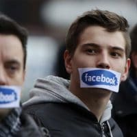 Right wing protesters in front of Facebook Offices in Warsaw, Poland, Saturday, Nov. 5, 2016