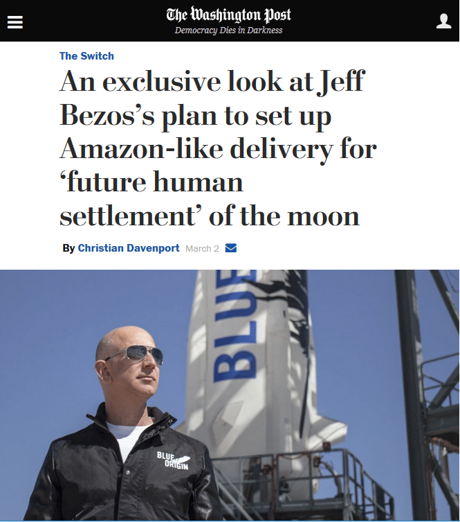 | Jeff Bezos | MR Online's plan to set up Amazon-like-delivery for 'future human settlement' of the moon