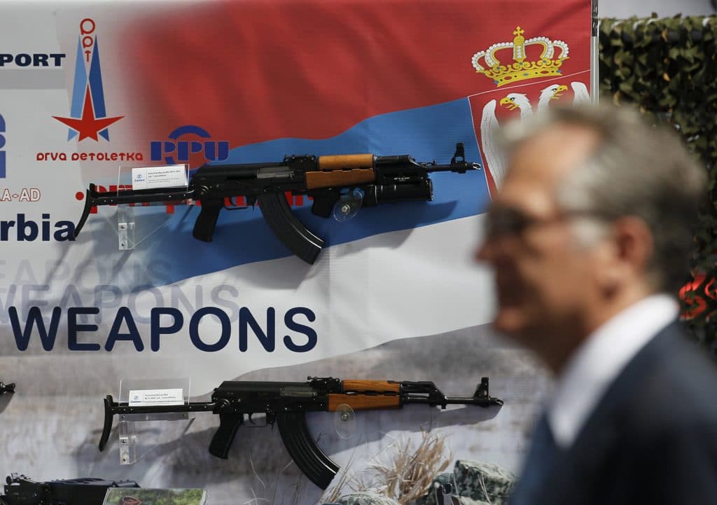 | A visitor looks at assault rifles made by the Serbian company Zastava Arms during a defense fair in Belgrade Serbia APDarko Vojinovic | MR Online