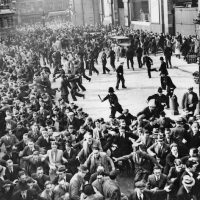 Riots between anti-Fascists and Blackshirts (British Fascists)