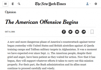 | The New York Times 10801 endorsed the invasion of Afghanistan | MR Online
