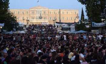 Indignados Syntagma protest in Athens Greece June 2011