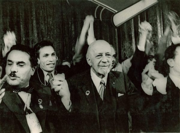 | W E B Du Bois and others with hands linked and raised at the AfroAsian Writers Conference in Tashkent in October 1958 W E B Du Bois Papers MS 312 Special Collections and University Archives University of Massachusetts Amherst Libraries | MR Online