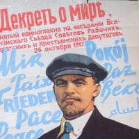 Poster of Lenin celebrating The Decree on Peace