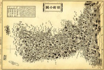 Map of Korean Peninsula (Chōsen zenzu) circa 1873