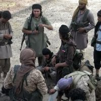 Daesh Takfiri militants at an unknown location in Syria