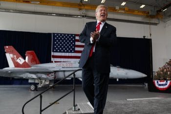 | Donald Trump gestures after speaking to service members at Miramar Air Corps Air Station March 13 2018 in San Diego APEvan Vucci | MR Online