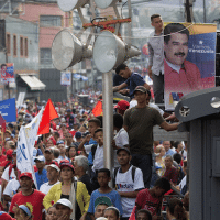 Supporters of President Nicolas Maduro attend a campaign rally in the parish of Catia in Caracas, Venezuela, Friday, May 4, 2018. Venezuelans will vote for a new president in the upcoming presidential elections on May 20. (AP/Ariana Cubillos)