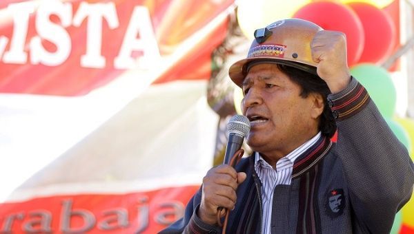 | Bolivias President Evo Morales speaks during May Day celebrations in Oruro Bolivia May 1 2018 | Photo Reuters | MR Online