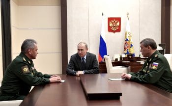 President Putin meeting with Sergei Shoigu and Valery Gerasimov