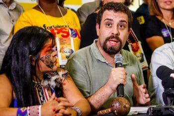 Guilherme Boulos at the electoral conference of the Socialism and Freedom Party (PSOL) on March 10, 2018