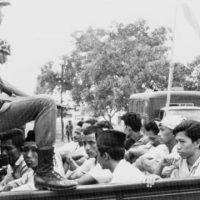 Indonesian soldiers round up civilians in Jakarta, 30 October 1965