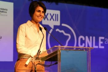 Manuela D’Ávila participates in presidential debates during the 22nd Conference of the National Union of Legislators (CNLE)