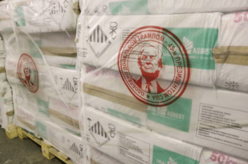 | Pallets stamped with a seal of US President Donald Trumps face | MR Online
