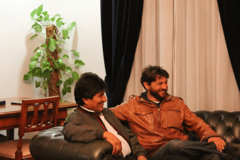Juan Grabois with Evo Morales