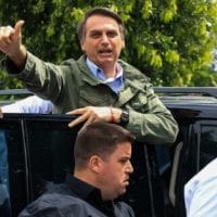Jair Bolsonaro gestures after casting his vote during general elections on October 28, 2018 in Rio de Janeiro, Brazil. (Photo- Buda Mendes:Getty Images)
