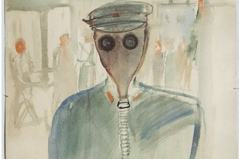 | Soviet artist Alexander Labas Wearing a Gas Mask 1931 | MR Online