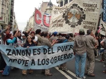 | Workers demonstrate in defense of Cerámica Zanon and other recuperated ceramics factories in 2003 | MR Online