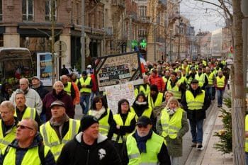 A Gilets jaunes (Yellow Vests) demonstration in Belfort on December 01, 2018. (Photo- Thomas Bresson)