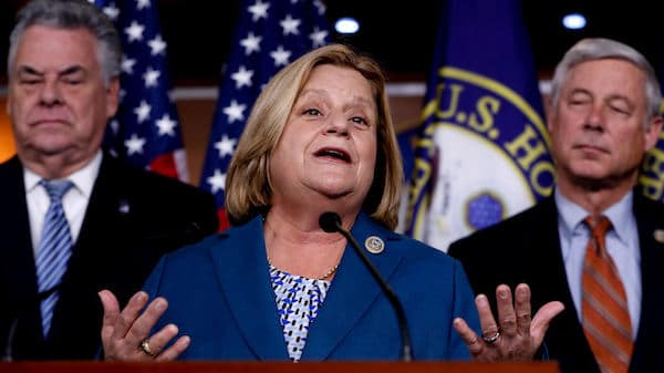 | Rep Ileana RosLehtinen RFla flanked by Rep Peter King RNY left and Rep Fred Upton RMich during a news conference on Capitol Hill in Washington Nov 9 2017 J Scott Applewhite | AP | MR Online