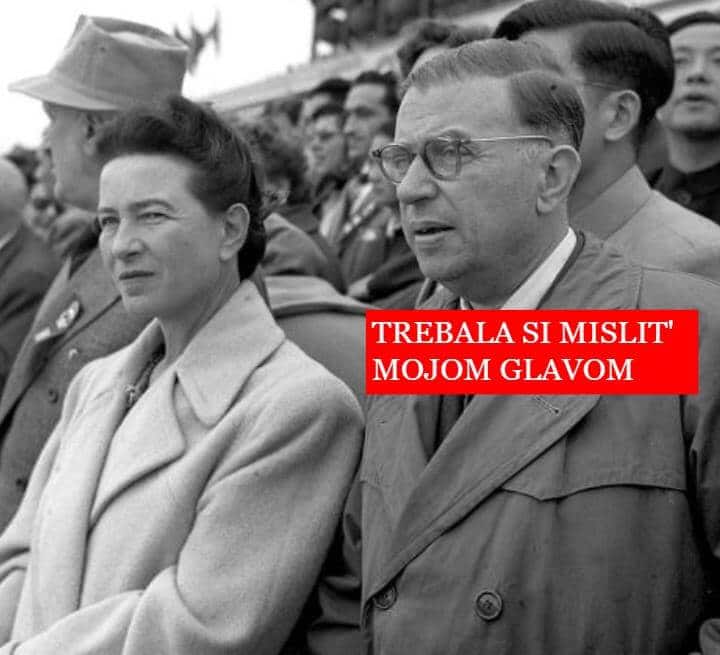 | Sve su to vještice Facebook Jean Paul Sartre saying to Simone de Beauvoir You should have thought with my head | MR Online
