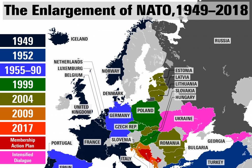 |  Χάρτης της διεύρυνσης του ΝΑΤΟ από το 1949 |  MR Online