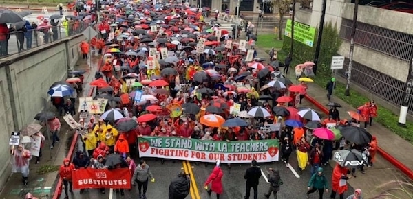 | Los Angeles teachers began a longanticipated strike in the nations secondlargest school district Theyre fighting for smaller classes more nurses librarians and counselors and to defend the civic institution of public education from privatization Photo Chris Brooks | MR Online