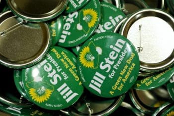 | Campaign buttons tout Green Party presidential candidate Jill Steins Green New Deal in Baltimore Maryland July 14 2012 Jonathan Ernst | Reuters | MR Online