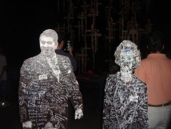 Cutouts of Ronald Reagan and Margaret Thatcher. Credit- Flickr:Andrew CC BY NC ND 2.0