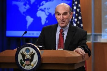 | Elliott Abrams talks to reporters after Secretary of State Mike Pompeo named the hawkish former Republican official to handle US policy toward Venezuela during a news conference at the State Department in Washington Friday Jan 25 2019 | MR Online