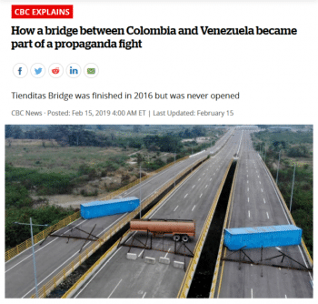 | The CBC 21519 acknowledged that the bridge depicted as being blocked to humanitarian aid has in fact never been opened | MR Online