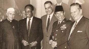 From left to right Jawaharlal Nehru, Kwame Nkrumah, Gamal A. Nasser, Sukarno, Josip Broz Tito, founders of the Non-Aligned Movement. New York, September 30, 1960. (Archive)