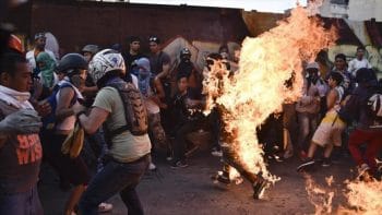 | In June 2017 a mob of Venezuelan opposition protesters burned a man who they identified as Chavista Archive | MR Online