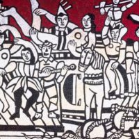 Fernand Léger mosaic, Grand parade with red background (1985)