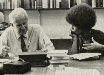 Marcuse and Davis, USCD, 1968 “Nature, too, awaits the revolution” – Herbert Marcuse “To be vegan is part of a revolutionary perspective” – Angela Davis