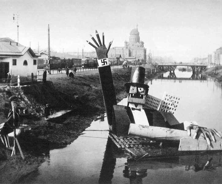 | May Day anti fascist art installation on the Obvodny Canal Leningrad USSR 1932 | MR Online