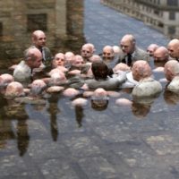 Follow the leaders, Berlin, 2011. Art and photo by Isaac CordalFollow the leaders, Berlin, 2011. Art and photo by Isaac Cordal