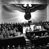 Adolf Hitler declares war on the United States in front of the German parliament, December 11, 1941. © Bundesarchiv