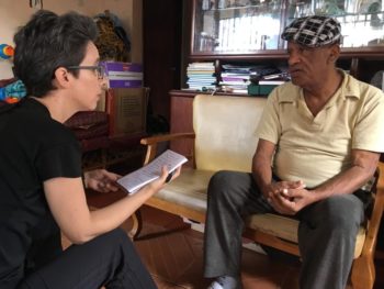 Cira Pascual Marquina interviews Edgar Perez in his home in La Vega, Caracas. (Venezuelanalysis)