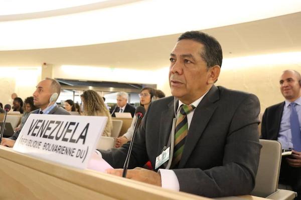 | William Castillo the vice minister of international communication participated in the session of the human rights commission in order to defend the truth about Venezuela Photo Foreign Ministry of Venezuela twitter | MR Online