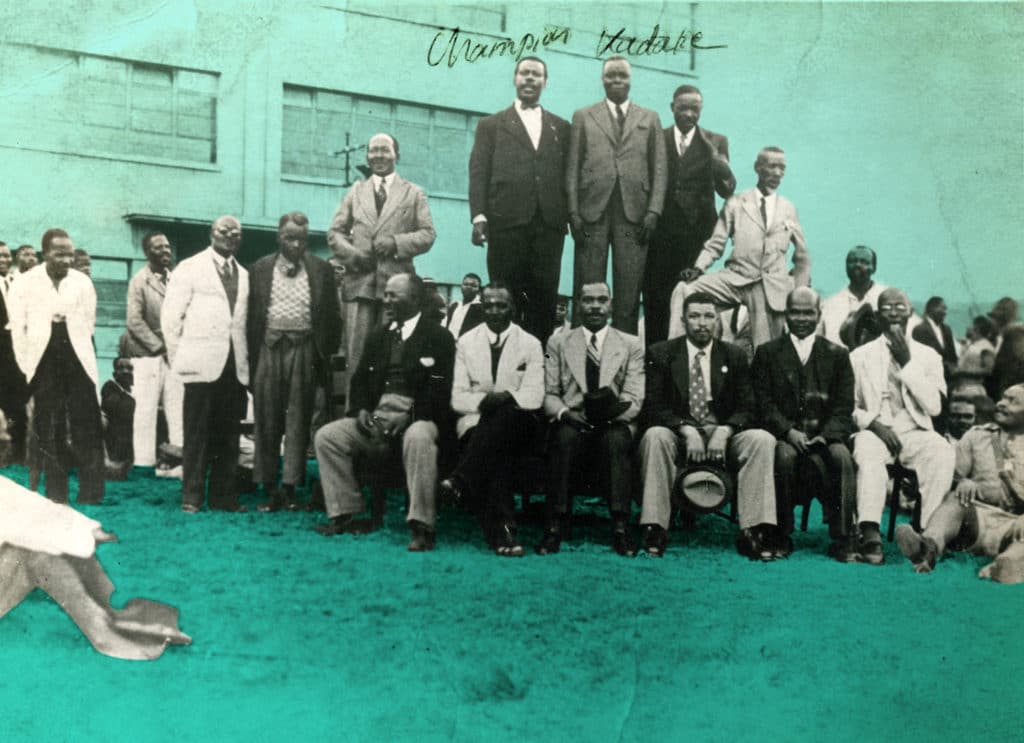 A.W.G. Champion and Clements Kadalie with members of the ICU in 1934