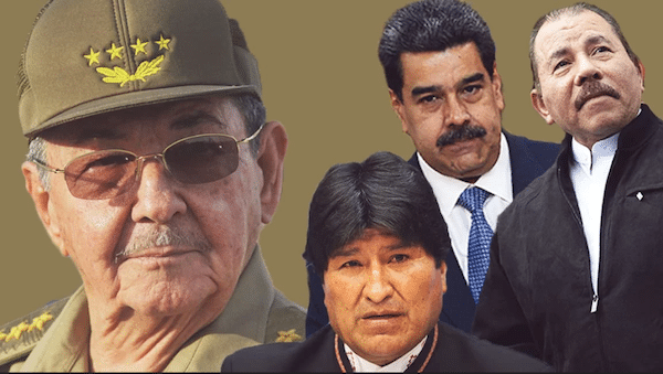 | Featured image Daily Beast photo illustration 111319 of Raul Castro Evo Morales Nicolas Maduro and Daniel Ortega | MR Online