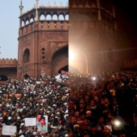 People protest from day to night at Jama Masjid in Delhi against the Citizenship Amendment