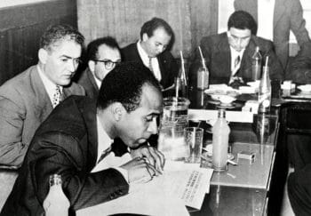 | Frantz Fanon at a press conference of writers in Tunis 1959 Frantz Fanon Archives IMEC | MR Online
