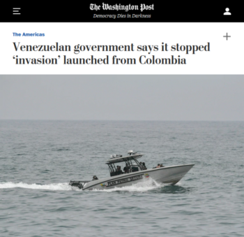 The Washington Post 5320 isnt even sure if armed forces coming into your country to overthrow the government can really be called an invasion