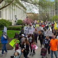 | Demonstrators protest outside the Ohio statehouse in opposition of Gov Mike DeWines stayathome order in Columbus Ohio on May 1 2020 Photo Anadolu AgencyGetty Images | MR Online