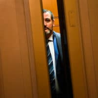 Sen. Ted Cruz, R-Texas, looks out from an elevator on Capitol Hill in Washington, Wednesday, Feb. 5, 2020. (AP Photo/Susan Walsh)